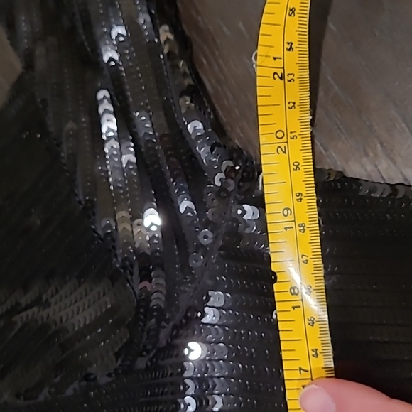 Michael kors black sequin dress. Size large. - Picture 6 of 8